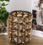 Europe Metal Makeup Brush Storage Tube Eyebrow Pencil Makeup Organizer Bead Crystal Jewelry Storage Box - Image 9