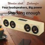 Home theater portable column Bluetooth Speaker Wireless wood speaker Alarm Clock Radio subwoofer Soundbar for TV speaker AUX USB - Image 4