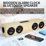 Home theater portable column Bluetooth Speaker Wireless wood speaker Alarm Clock Radio subwoofer Soundbar for TV speaker AUX USB - Image 2