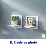 Wall shelf free punching wall-mounted TV background wall hanger bedroom balcony bedside wall creative flower pot stand - Image 14