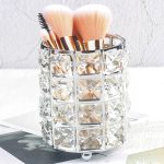 Europe Metal Makeup Brush Storage Tube Eyebrow Pencil Makeup Organizer Bead Crystal Jewelry Storage Box - Image 3