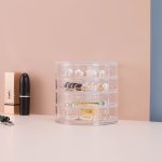 Ear Clip Earrings Jewelry Box Rotating Storage Box Tidying Rack Small Jewelry Round Multi-Layer Box Transparent - Image 4