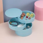 Ear Clip Earrings Jewelry Box Rotating Storage Box Tidying Rack Small Jewelry Round Multi-Layer Box Transparent - Image 2