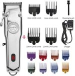 Retro Full Metal Body Electric Hair Clipper, Hair Salon Men'S Special Engraving Push White Shaved Hair Clipper - Image 6