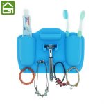 Mighty Silicone Toothbrush Holder Bathroom Wall Mounted Hanging Toothpaste Shaver and Razor Organizer