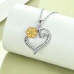 You are My Sunshine Cat Jewelry for Women Sterling Silver Cat Sunflower Heart-Shaped Necklace Gifts for Girls Mom Daughter Sister - Image 5