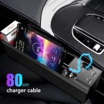 Fast Charging Car Seat Crevice Storage Box Seat Gap Slit Pocket Catcher Organizer Universal Car Seat Organizer Card Phone Holder - Image 3