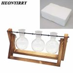 Terrarium Creative Hydroponic Plant Transparent Vase Wooden Frame vase decoratio Glass Tabletop Plant Bonsai Decor flower vase - Image 2