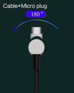Universal 180° rotation Magnetic Micro USB Cable Fast Charging Type C Cable Magnet Charger Cable - Image 6