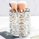 Europe Metal Makeup Brush Storage Tube Eyebrow Pencil Makeup Organizer Bead Crystal Jewelry Storage Box - Image 8