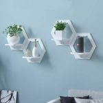 Wall shelf free punching wall-mounted TV background wall hanger bedroom balcony bedside wall creative flower pot stand - Image 2