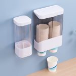 Disposable Cup Holder Automatic Water Dispenser Cup Dispenser Punch-Free Paper Cup Holder Household Wall-Mounted Dust-Proof Rack