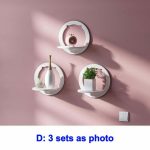 Wall shelf free punching wall-mounted TV background wall hanger bedroom balcony bedside wall creative flower pot stand - Image 13