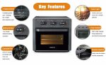 Air Fryer Toaster Oven - 5-In-1 Convection Oven with Air Fry, Roast, Toast, Broil & Bake Function - Air Fry Toaster Oven for Countertop - Kitchen Appliances for Cooking Chicken, Steak & Pizza - Image 12