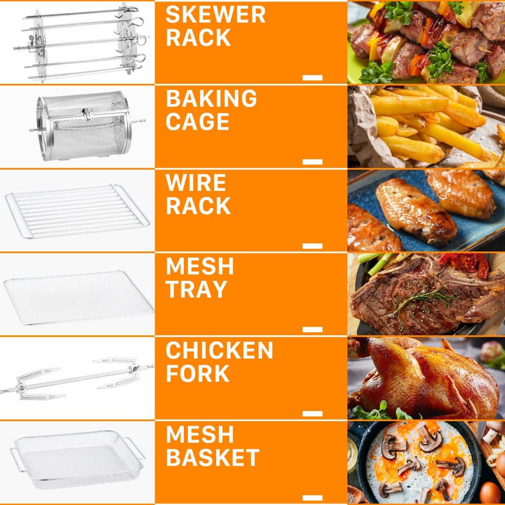 Geek Chef Air Fryer Oven Toaster 4 Slice Toaster Convection Airfryer Countertop Oven, Roast, Reheat,Fry Oil-Free, 4 Accessories & Recipes Included 14.7 Quart. Prohibit shelves in the Amazon - Image 14