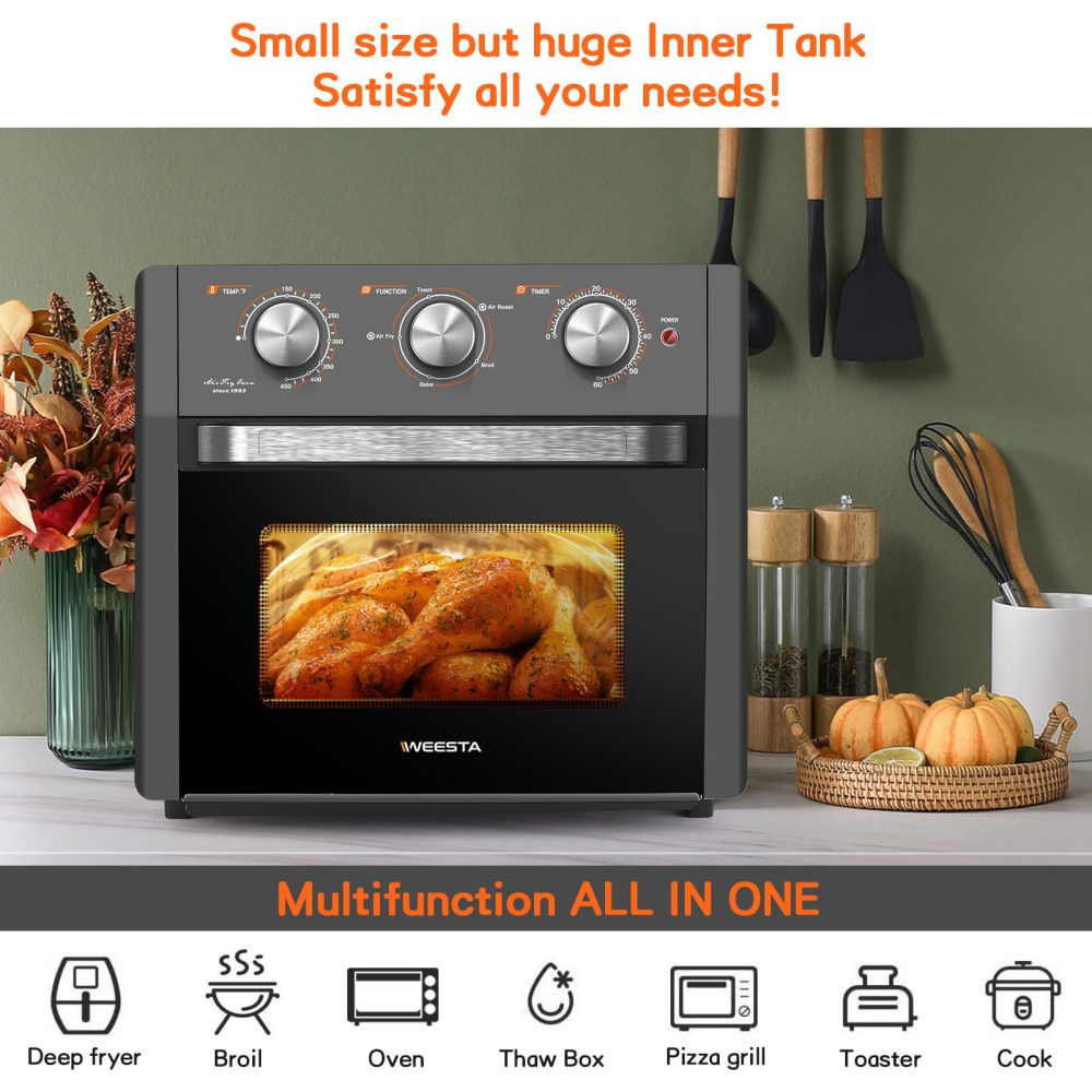Air Fryer Toaster Oven - 5-In-1 Convection Oven with Air Fry, Roast, Toast, Broil & Bake Function - Air Fry Toaster Oven for Countertop - Kitchen Appliances for Cooking Chicken, Steak & Pizza - Image 6